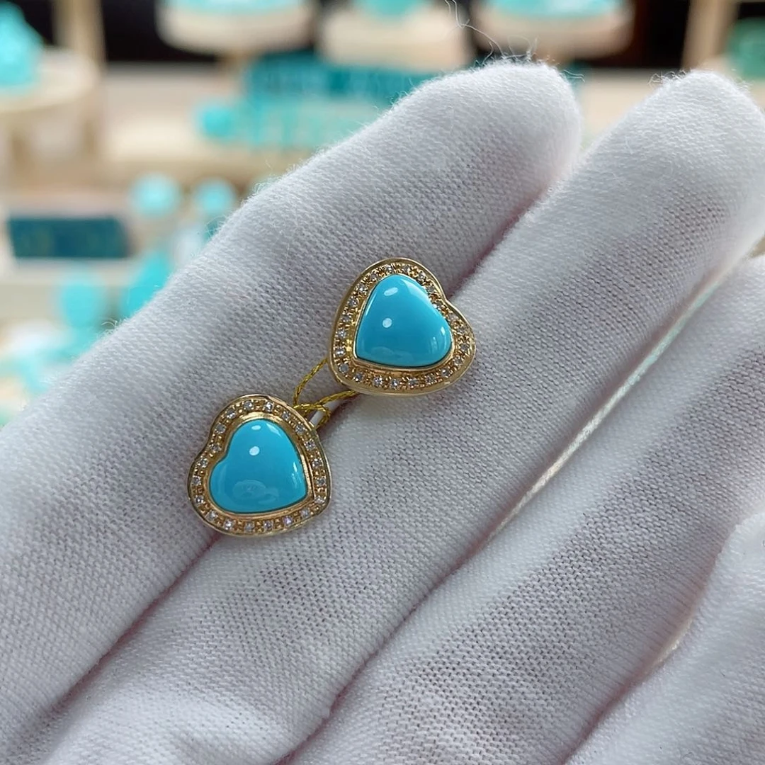 绿松石珠宝奇石18K金镶嵌