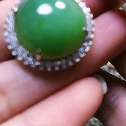 和田玉银S925镶嵌戒指