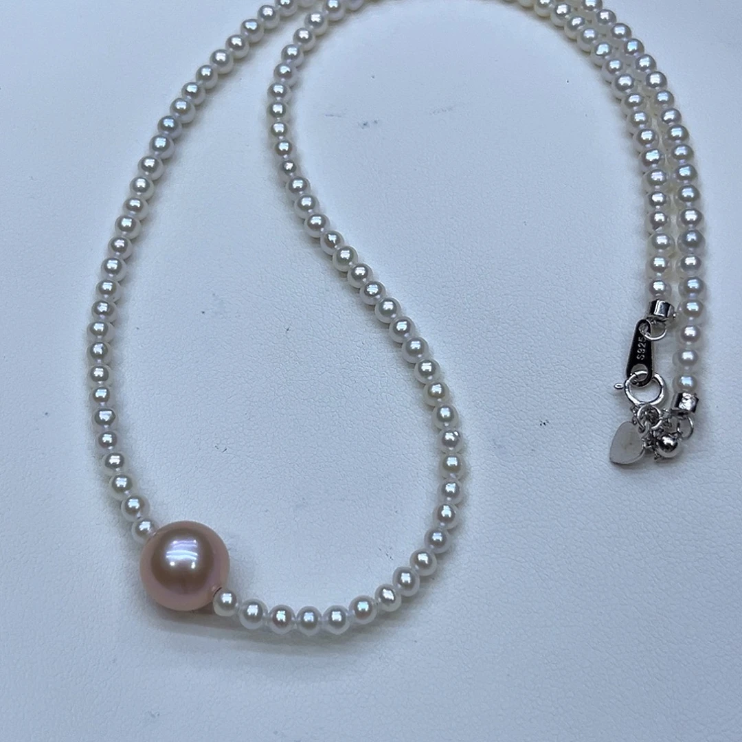 颈饰银S925镶嵌淡水珍珠