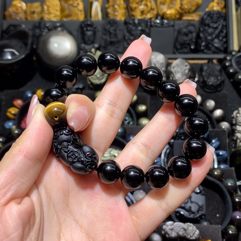 【闪购商品】黑曜岩珠宝奇石未镶嵌嘚*呆