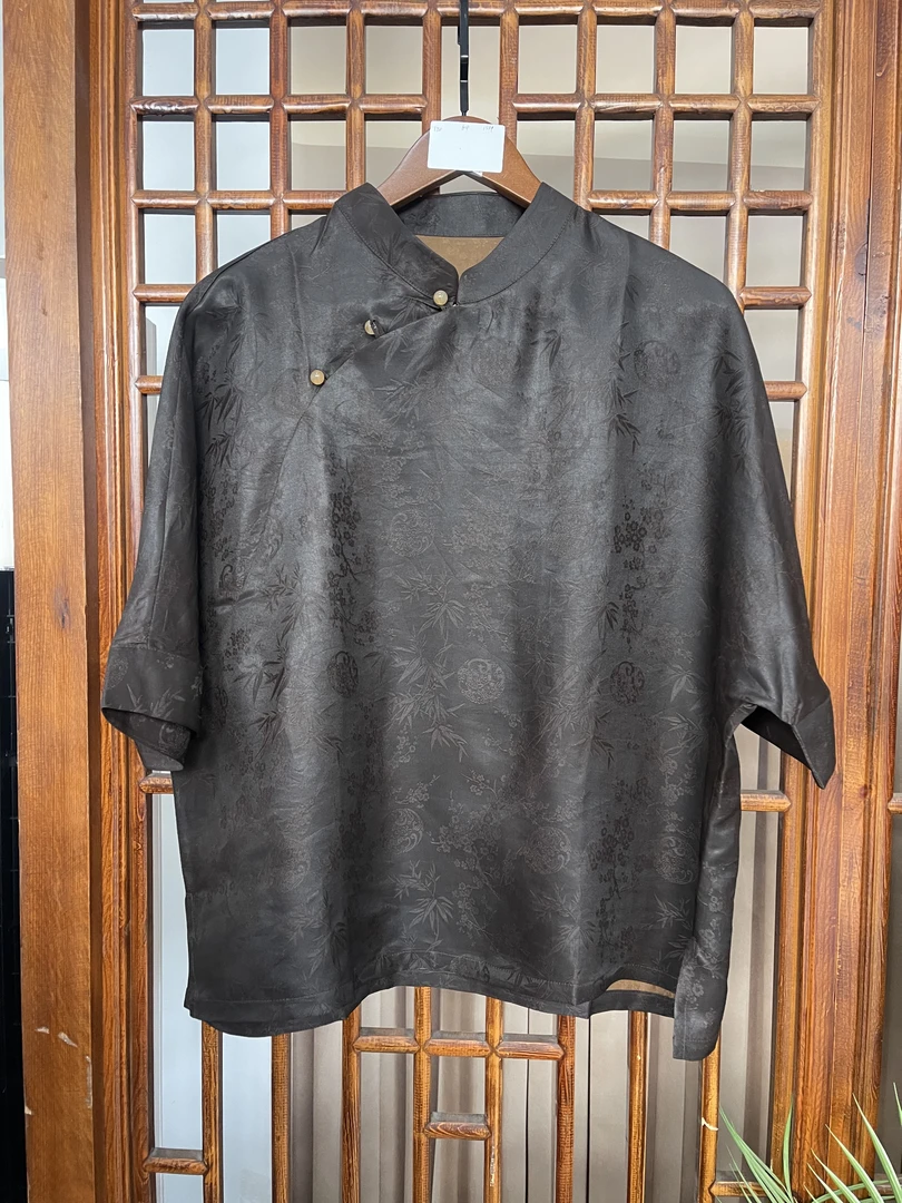 一品香云纱梅兰竹菊斜襟上衣