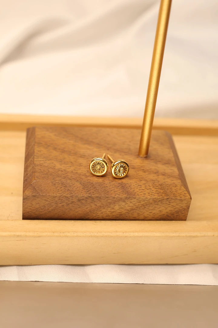 Pt950铂金黄仿钻泡泡时尚百搭耳钉