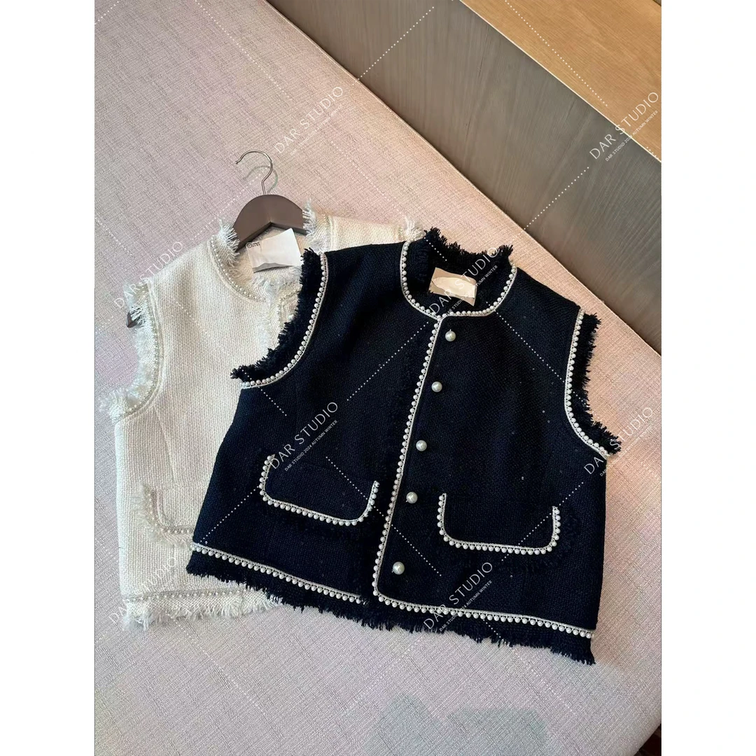 DAR STUDIO 深圳货【香香马夹】2025秋季新款羊毛气质马夹外套8344