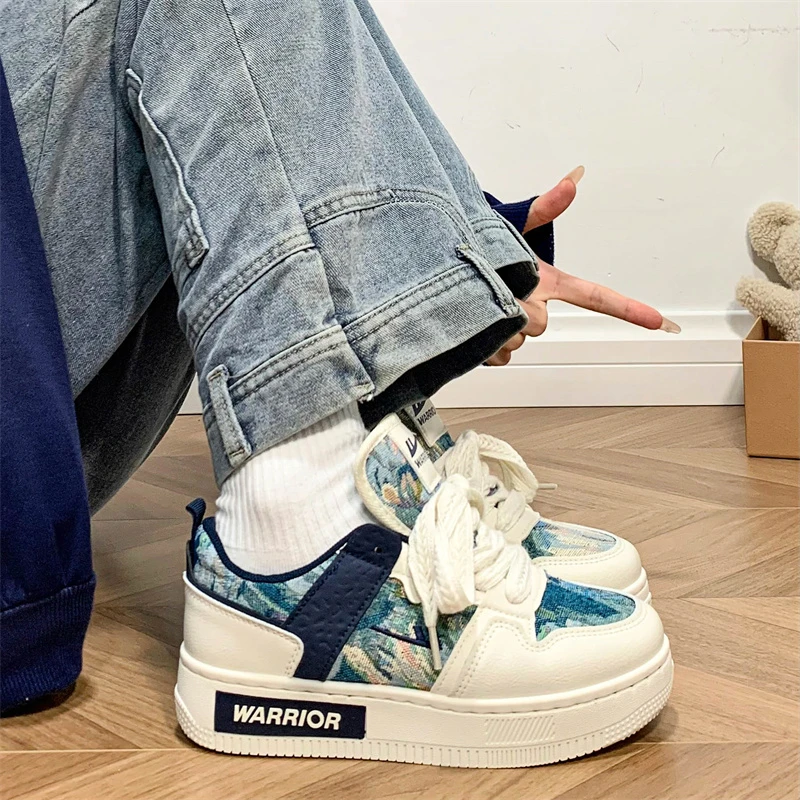 回力超火情侣鞋油画厚底板鞋百搭运动休闲鞋潮鞋学生2026春季新款