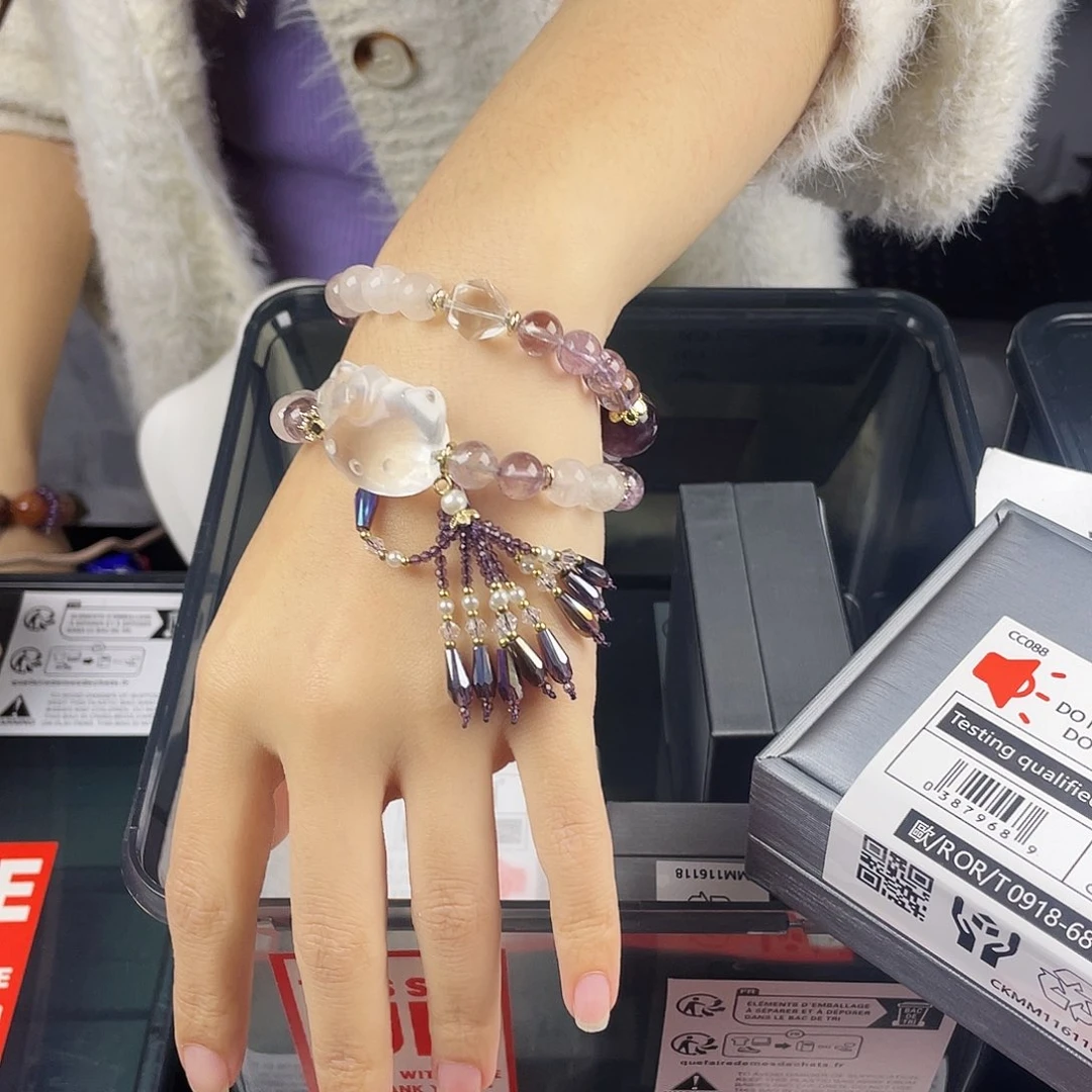 银S925镀金镶嵌水晶手串