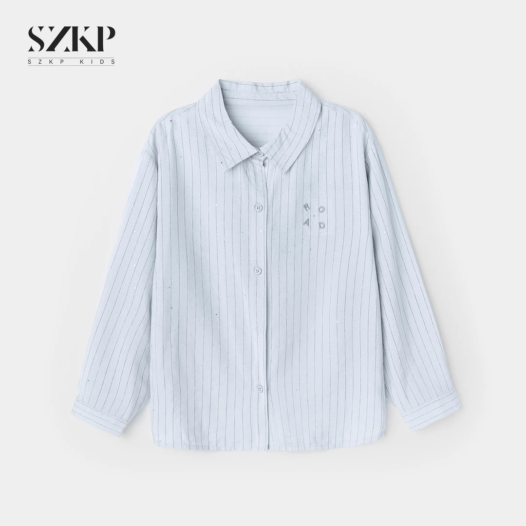 SZKP吸汗透气条纹衬衫女童春季新款儿童洋气时尚衬衫YNYC551014