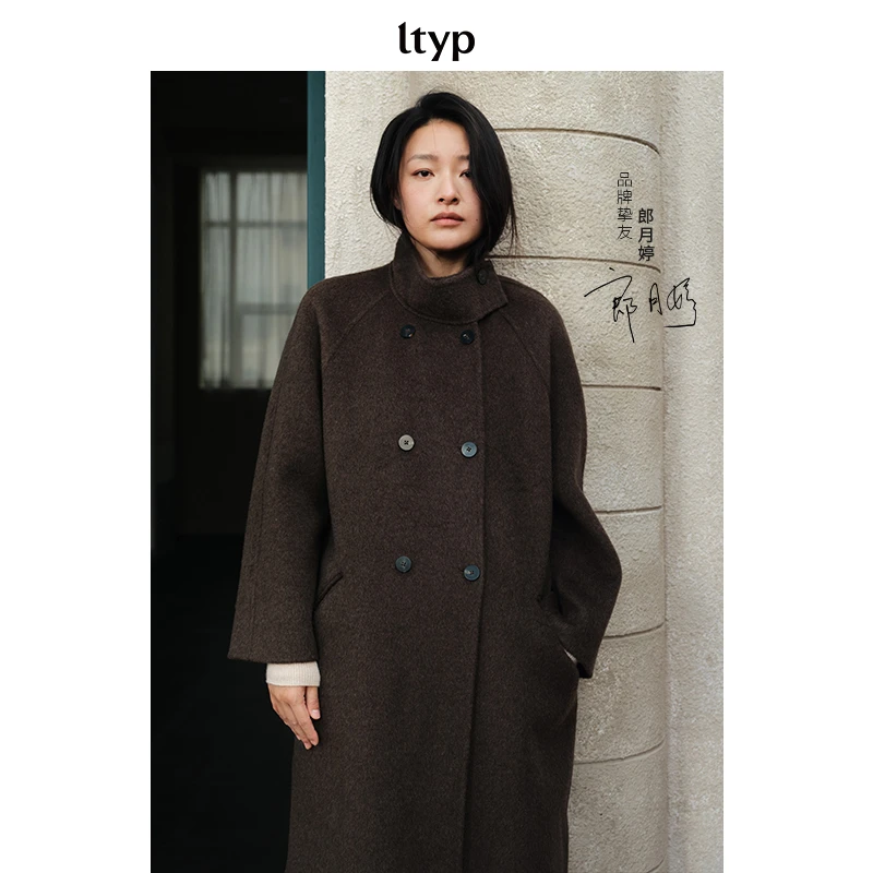 ltyp 10.2 郎月婷同款经典爆款驼绒羊毛真丝大衣女冬季H112254075