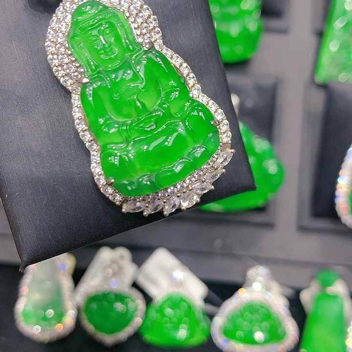 颈饰银S925镶嵌翡翠00001