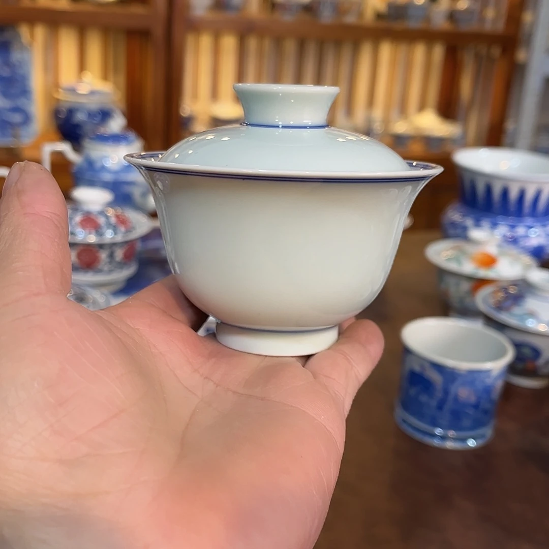 錡镇堂手工手绘盖碗