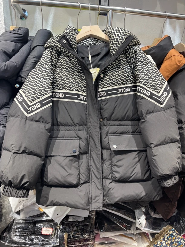 （女王范）8658英文字母90羽绒服衣长75cm