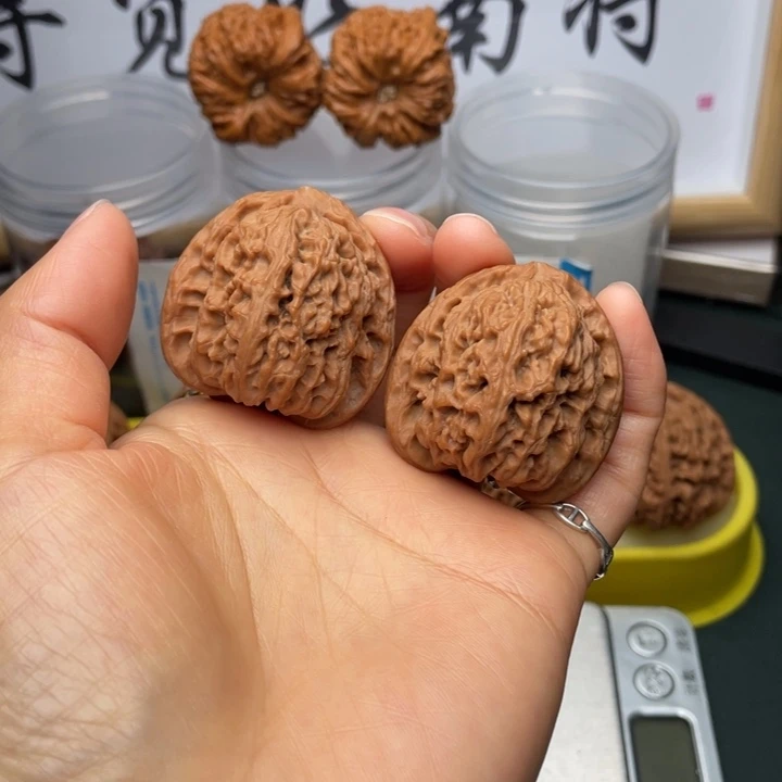 文玩核桃吊坠38尺全家福三角高炮