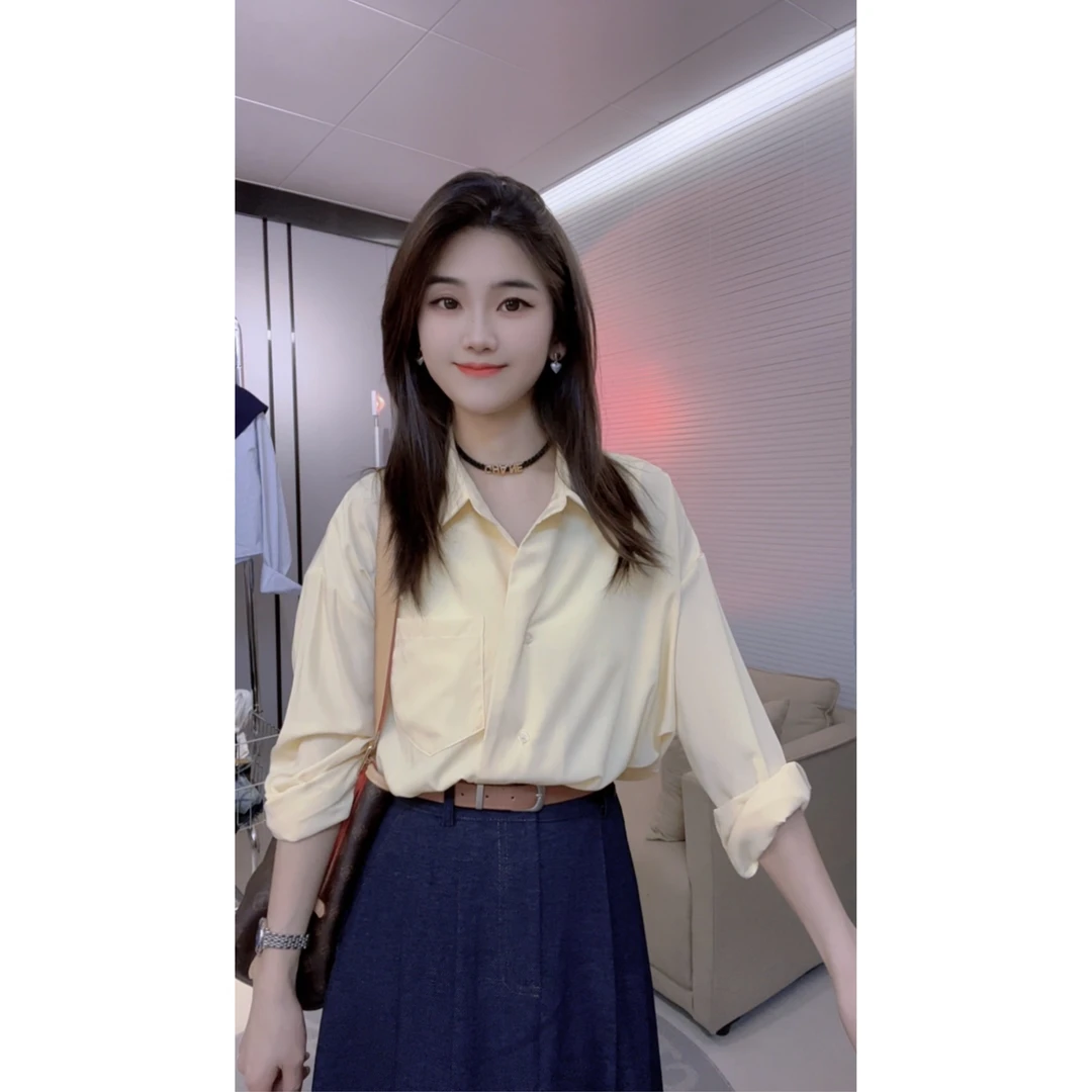 白色超好看气质衬衫女春夏2025新款韩版百搭职场通勤衬衣小众上衣