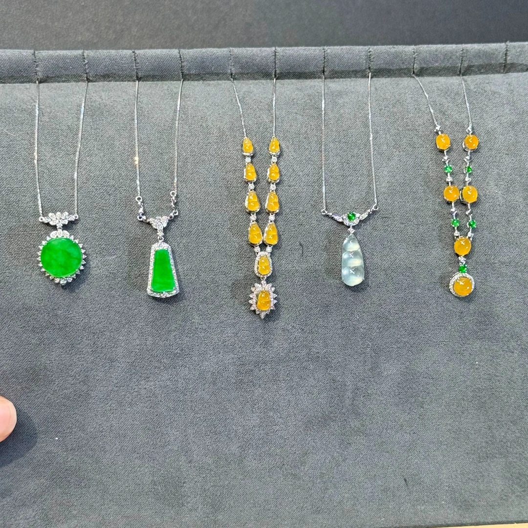 翡翠套链1件-18K金-多样性发货只发一件-H4-BK|CXQ21