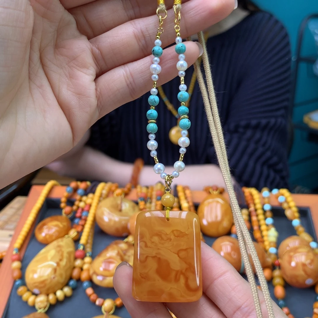 蜜蜡未镶嵌颈饰天然