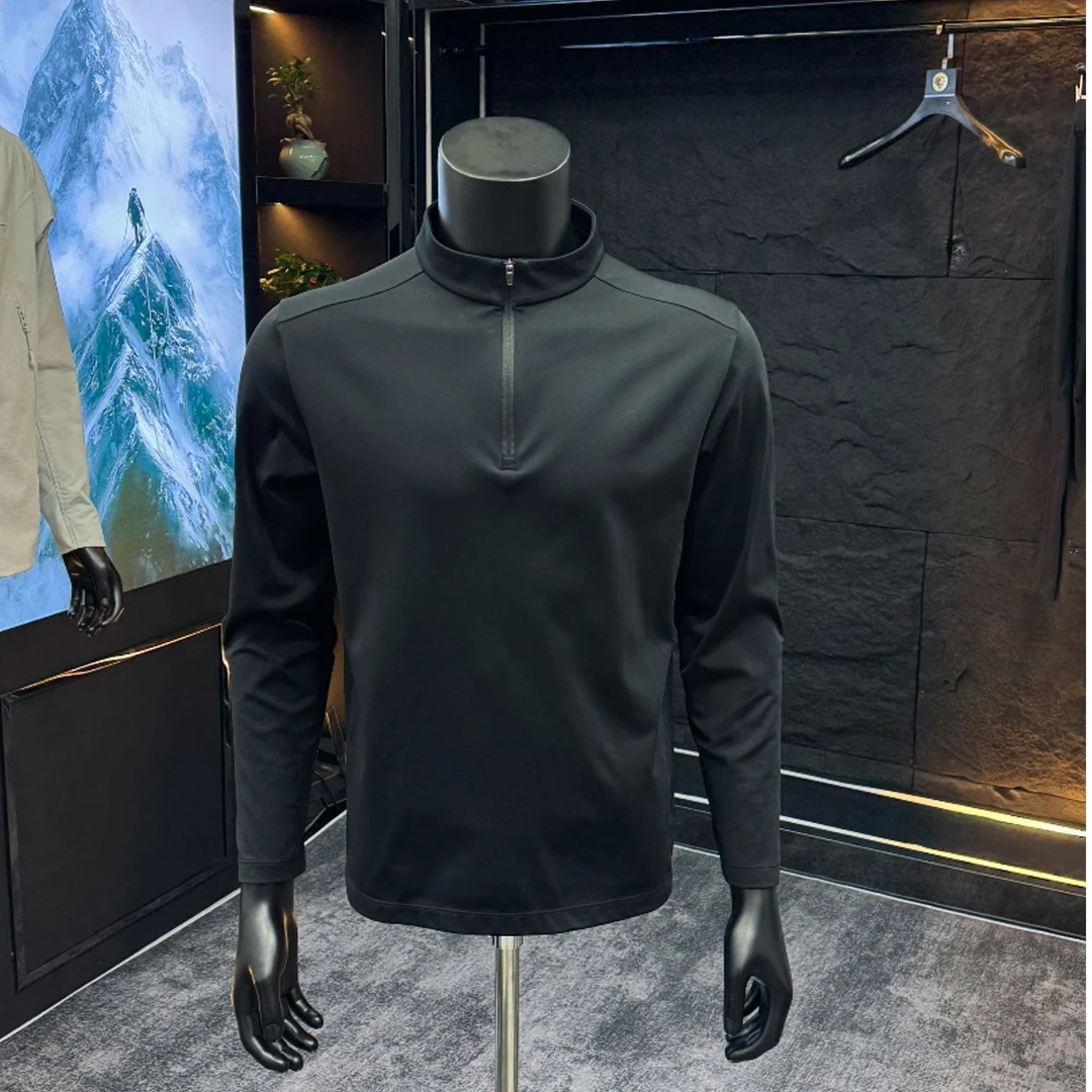 立领修身型男装男士运动长袖