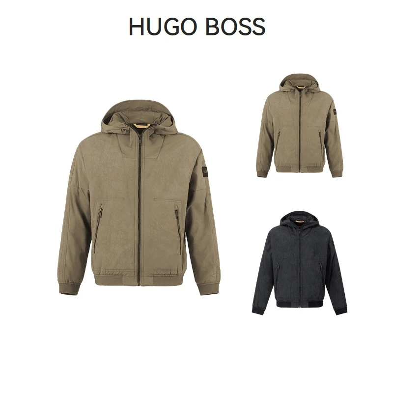 未使用 HugoBoss/雨果博斯 男士复古薄款连帽夹克棉服 50518720