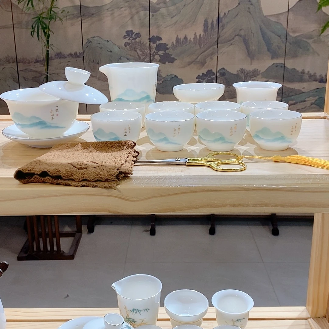 【墨城】羊脂玉瓷一览众山小15头