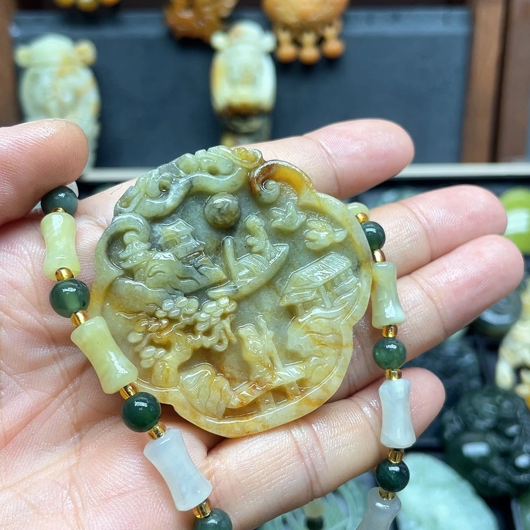 未镶嵌蛇纹石玉颈饰