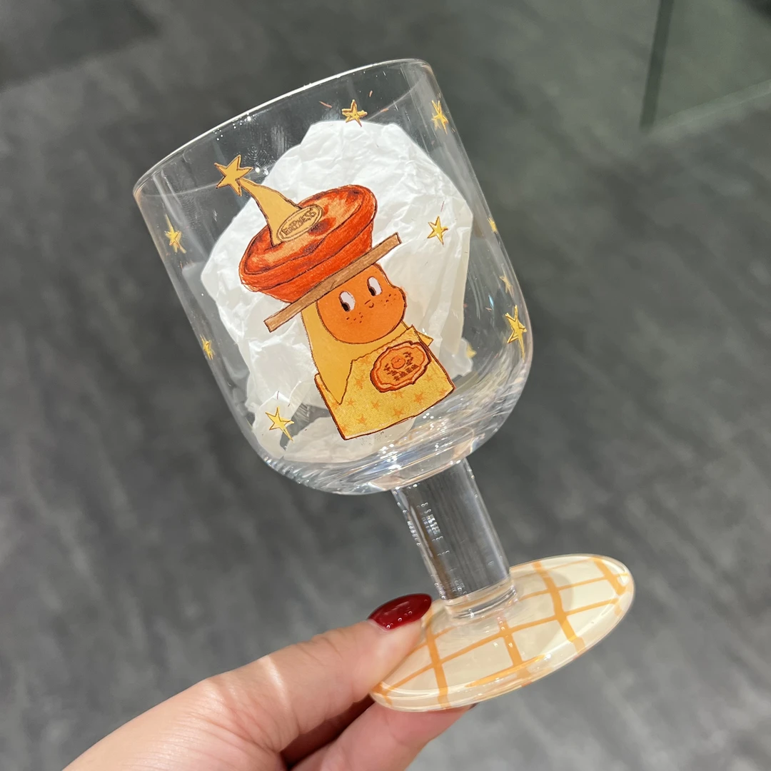【ZY】星星人联名红酒杯蛋挞星星人玻璃杯家用水杯高脚杯果汁杯