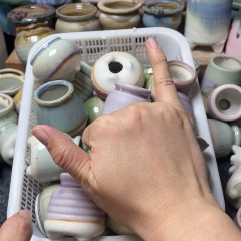 紫砂花盆微瑕20个➕6个颜色款式随机口径3厘米左右