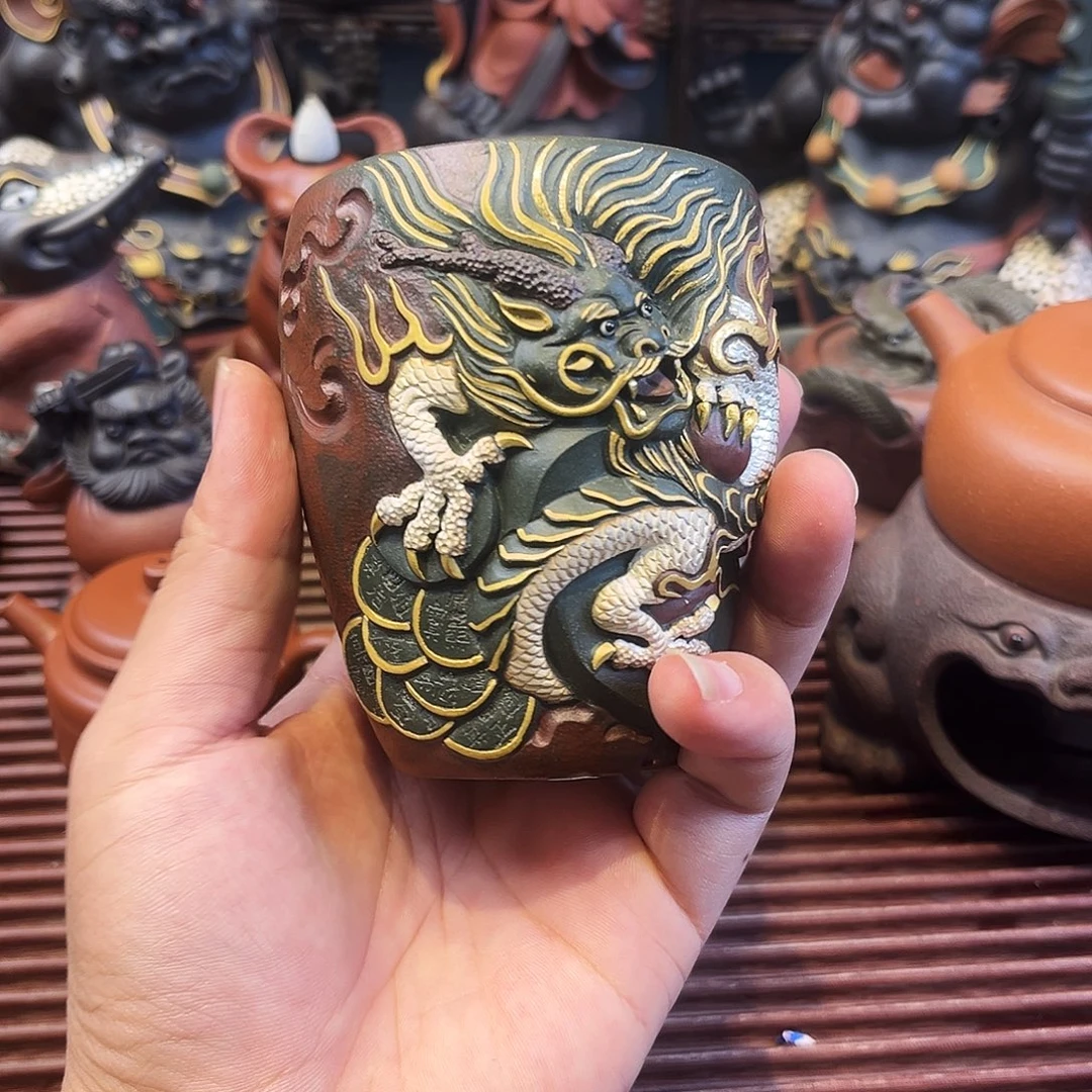 品***香茶杯紫砂高端紫砂雕塑茶宠