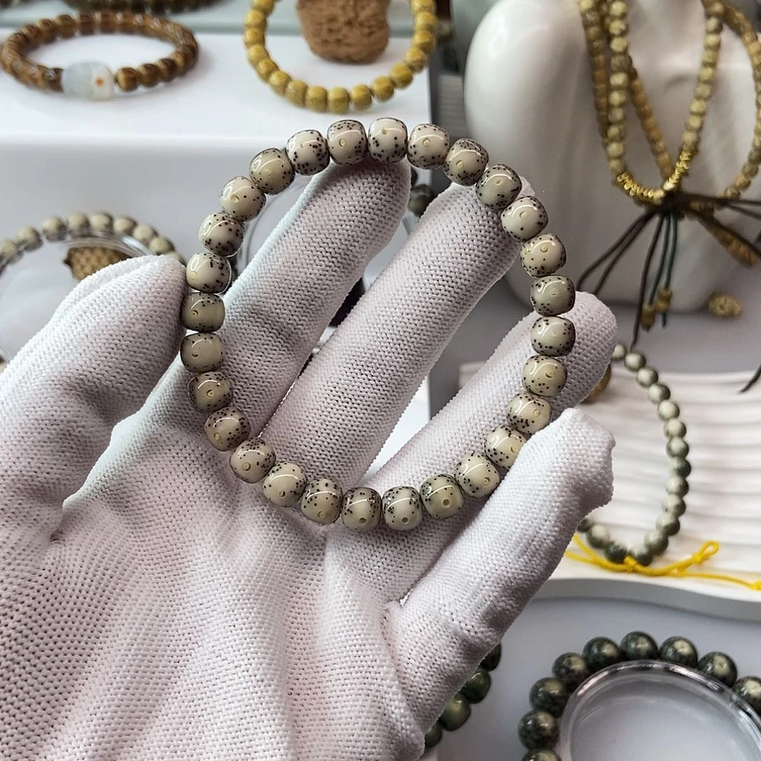 星月菩提手串咖*卡8粉调冰糖大贯穿m 77