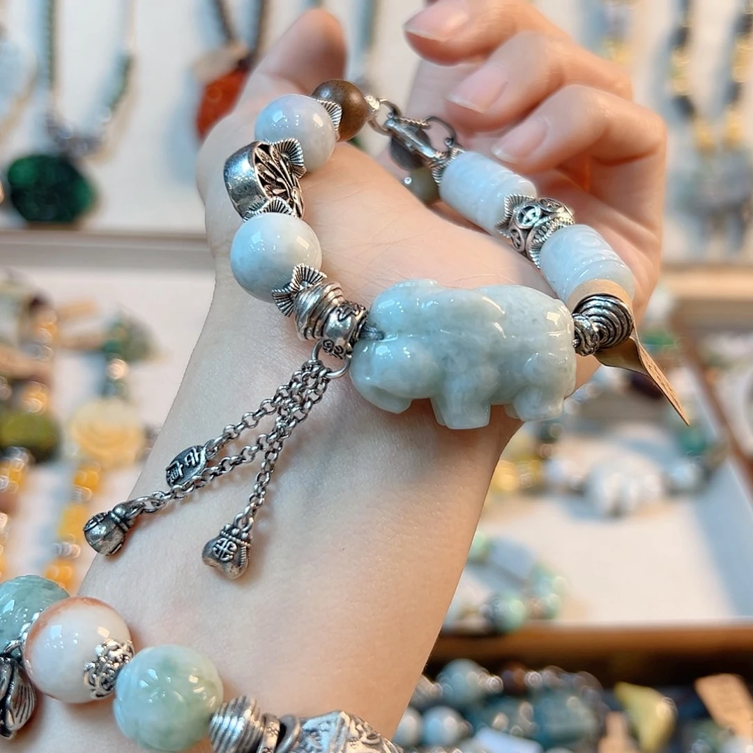 翡翠手链未镶嵌微****爱