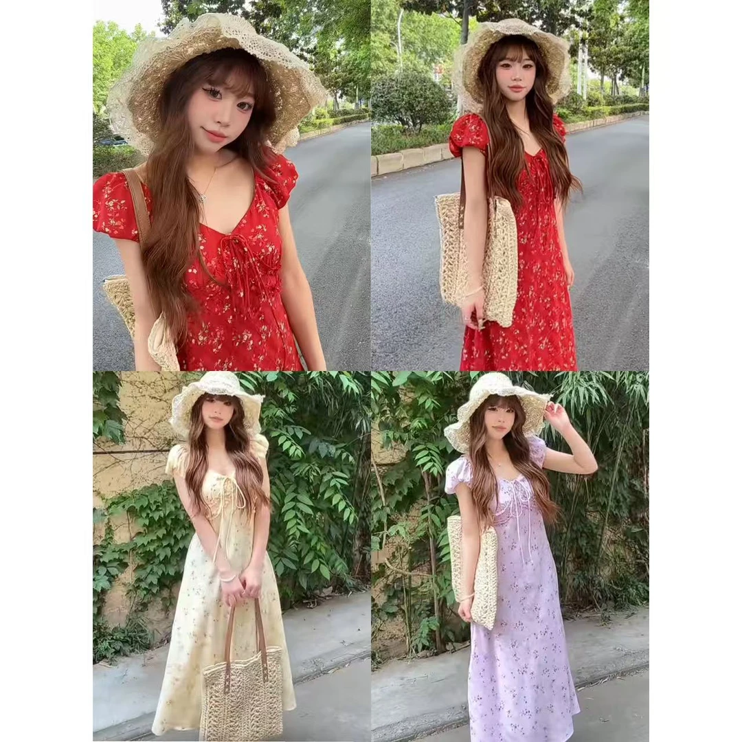 5249【顶美裙】氛围感显白碎花连衣裙