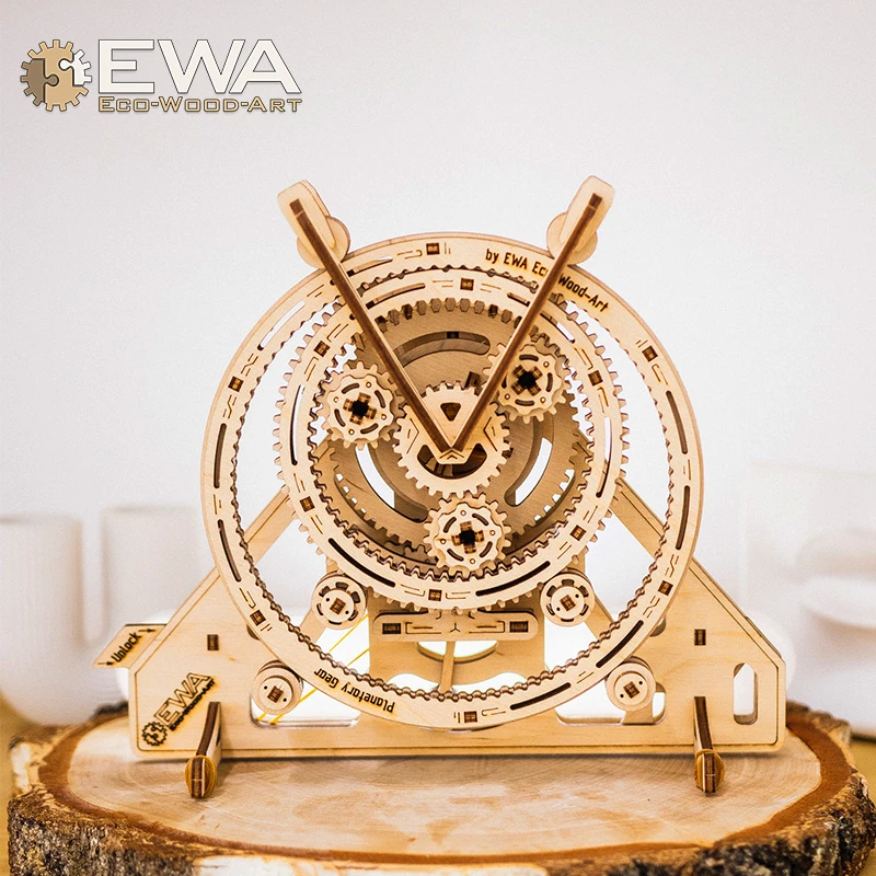 EWA行星齿轮组机械齿轮拼装模型益智立体拼图手工diy拼装玩具摆件