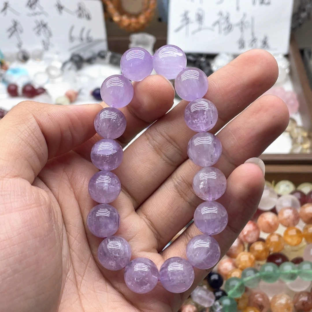 水晶未镶嵌手链13咪紫兔毛