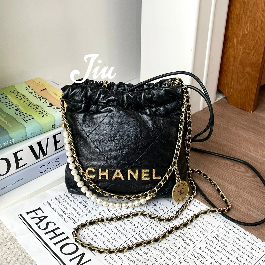 99新 Chanel/香奈儿 珍珠链mini22bag芯片款CJM13-0277