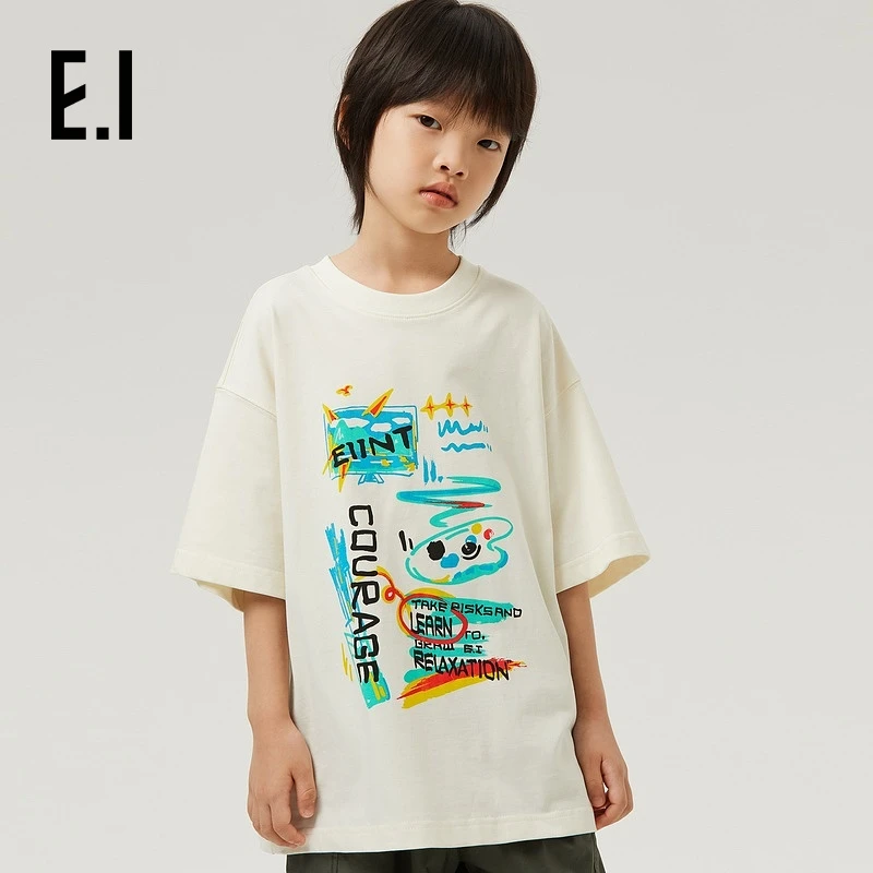 ei童装儿童短袖T恤夏装男女童印花潮酷D8242112164