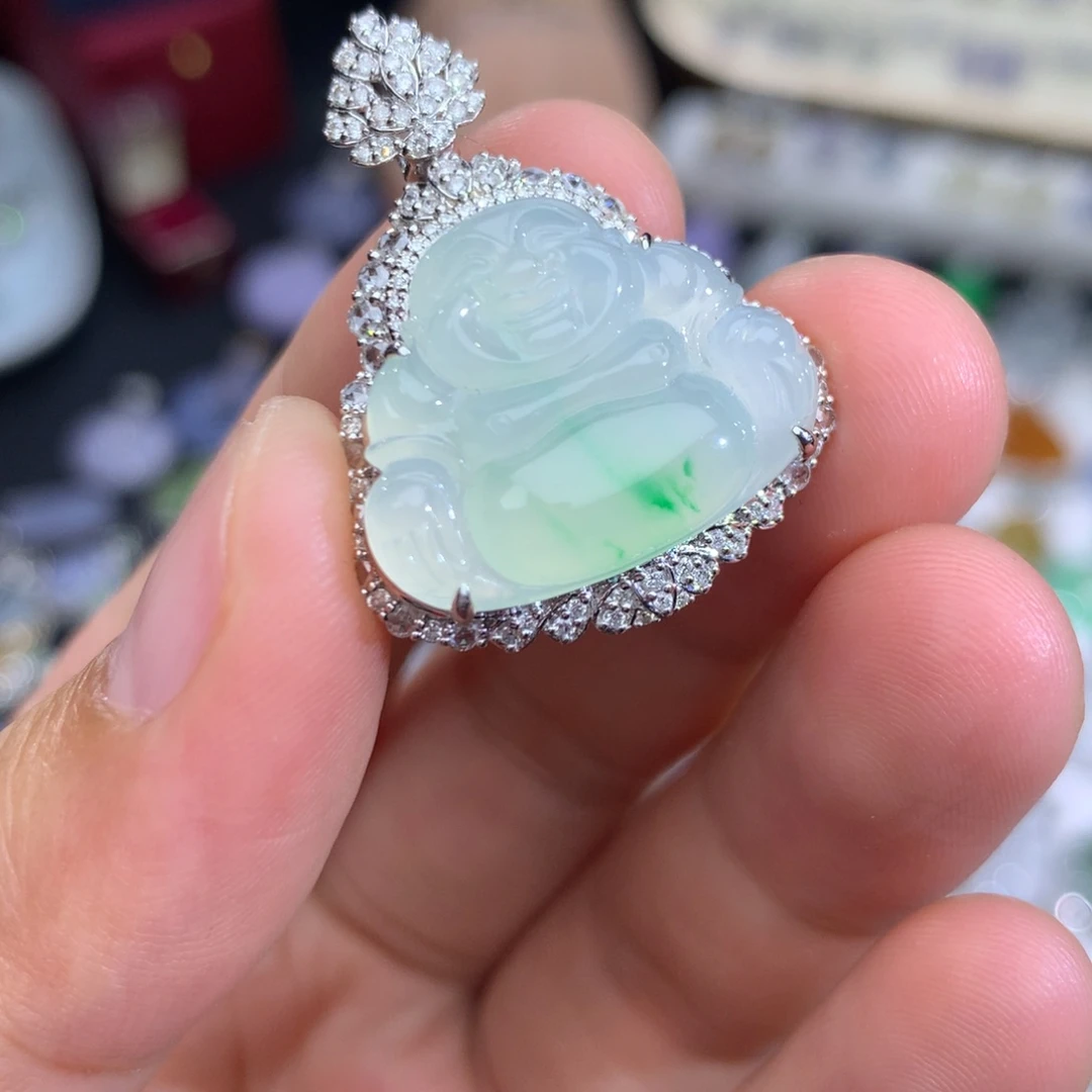 翡翠18K金镶嵌吊坠(不含链)签收后48小时鉴赏期