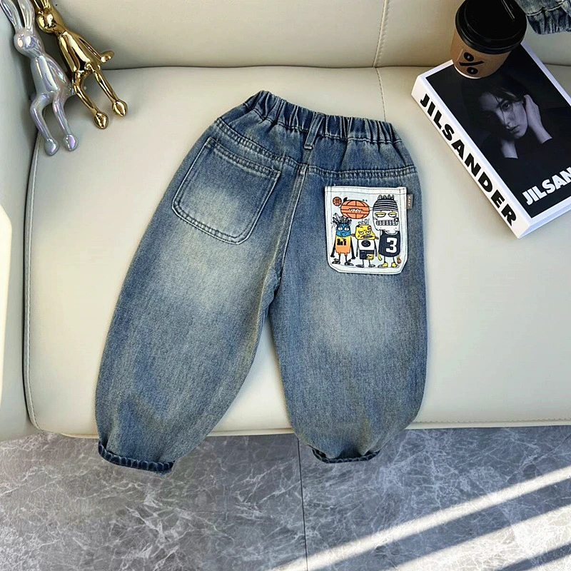 男童春秋装牛仔裤子新款宝宝洋气儿童休闲裤中小童韩版长裤潮童装