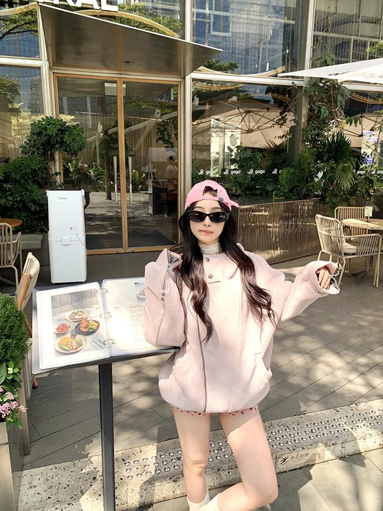 美式复古卫衣外套女2025秋季爆款时尚设计宽松休闲百搭夹克上衣潮