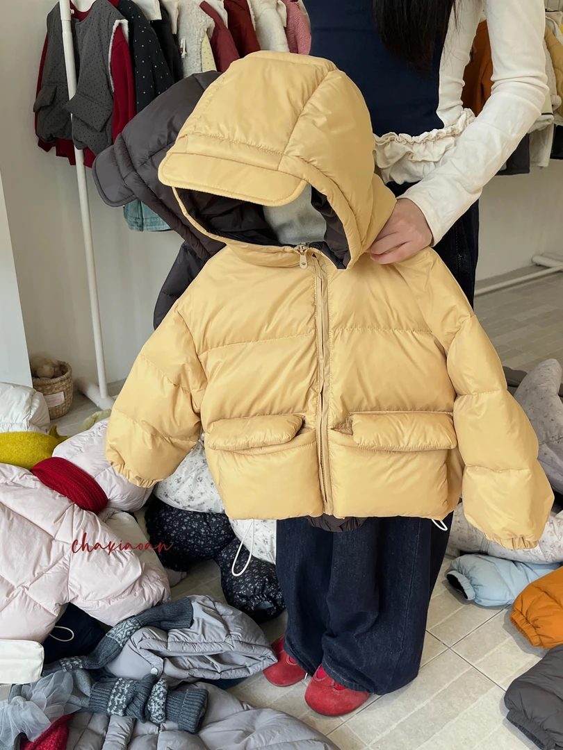 {花卷卷}2025冬新国标90白鸭绒韩系南瓜色面包袋羽绒服53202