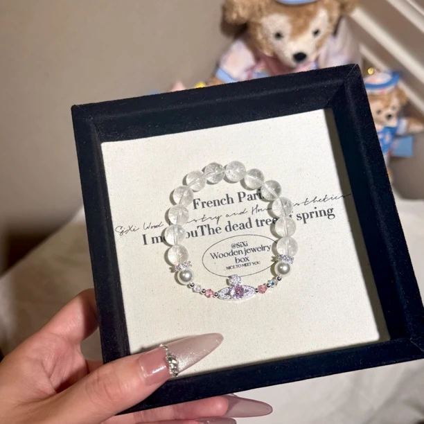 【土星轨迹2.0】c053天然白阿塞水晶➕锆石华子