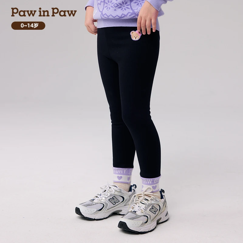 PawinPaw童装秋冬女童女宝宝针织裤加绒打底裤PCTME4T52E