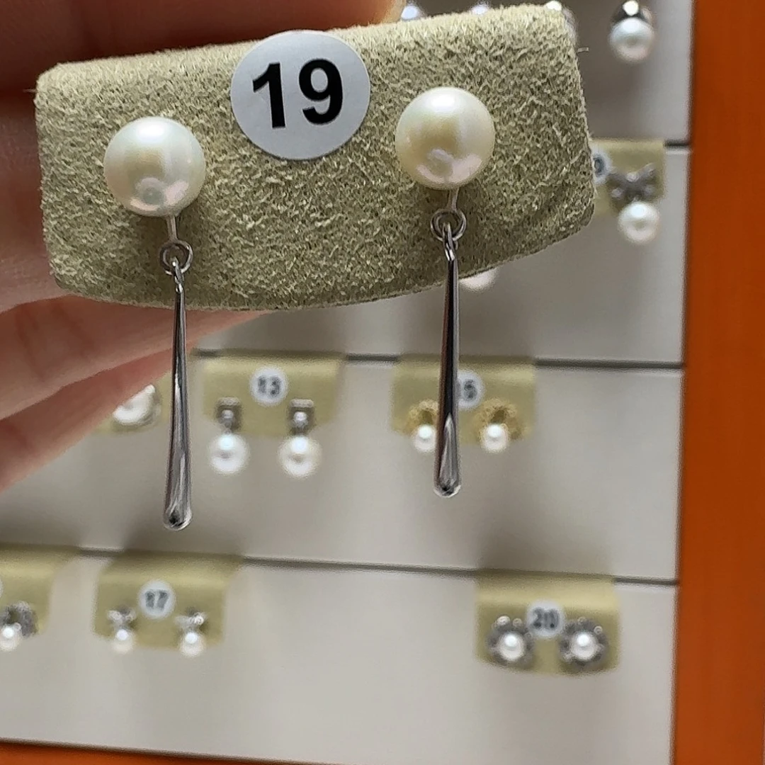 耳饰淡水珍珠银S925镶嵌