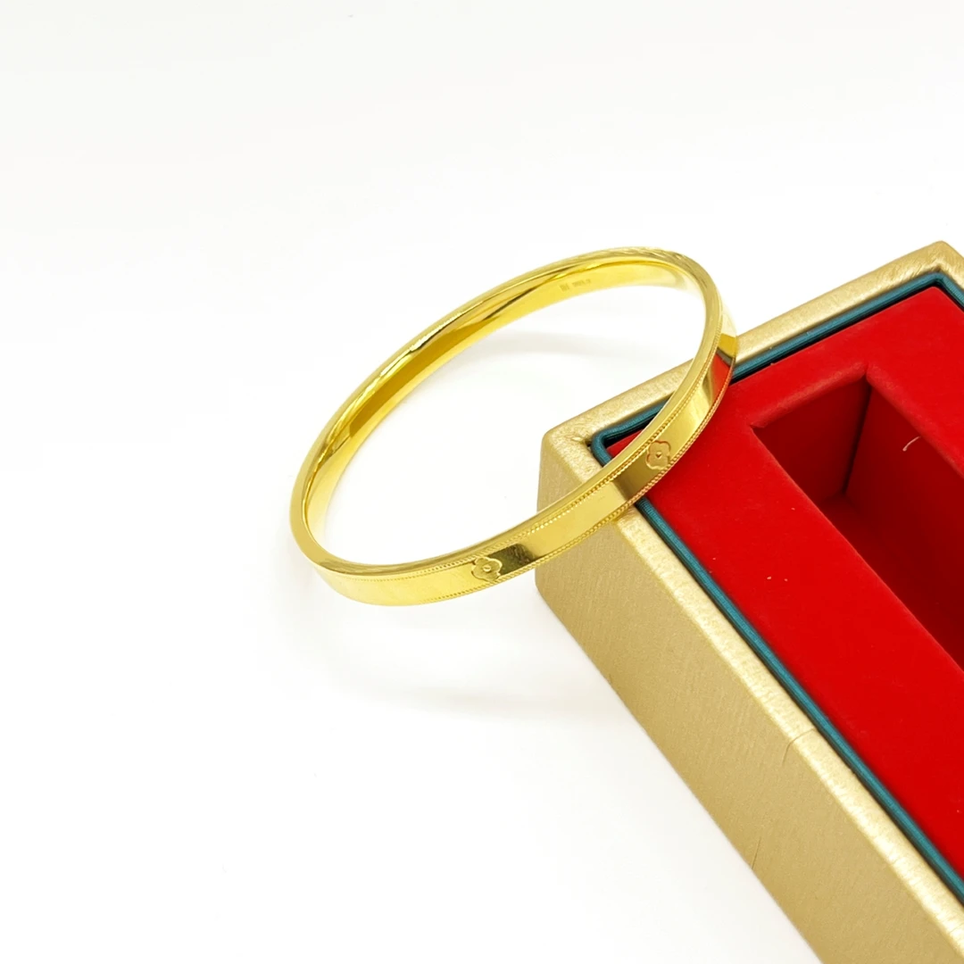 足银手镯 足银手镯-四叶草手镯K5