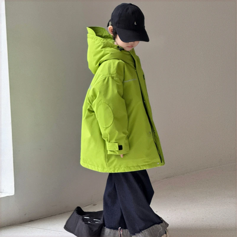 儿童工装羽绒服年秋冬新款男童女童中大童加厚白鸭绒外套潮