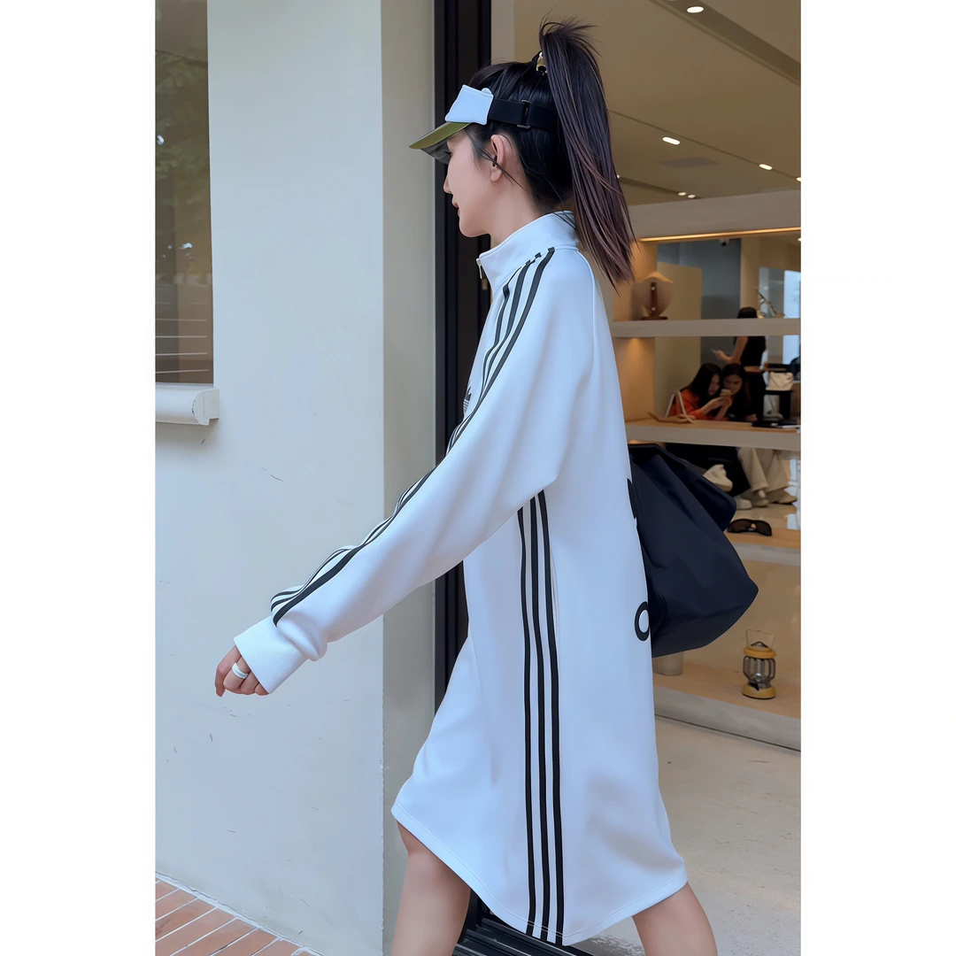 【雪落眉梢】秋季连衣裙洋气运动裙子时尚立领复古风显瘦长裙02-4