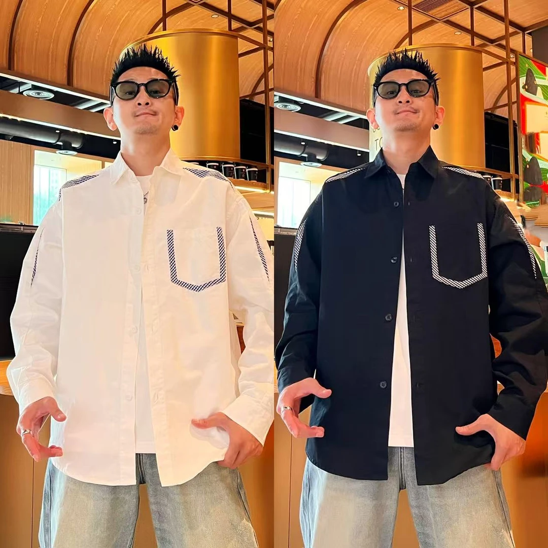 秋季新款百搭休闲时尚韩版简约个性宽松潮流日常翻领衬衫