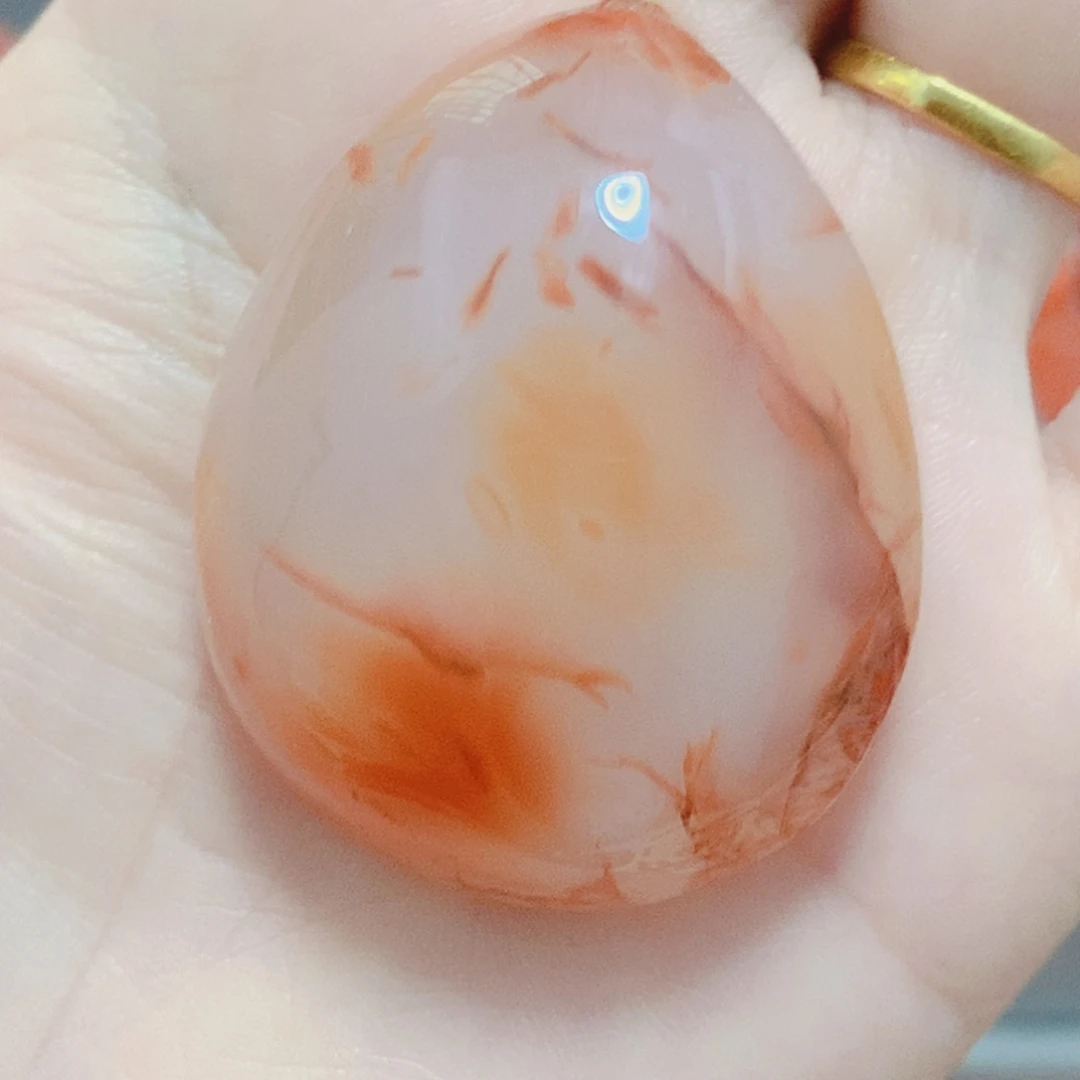 南红玛瑙银S925镶嵌吊坠(不含链)
