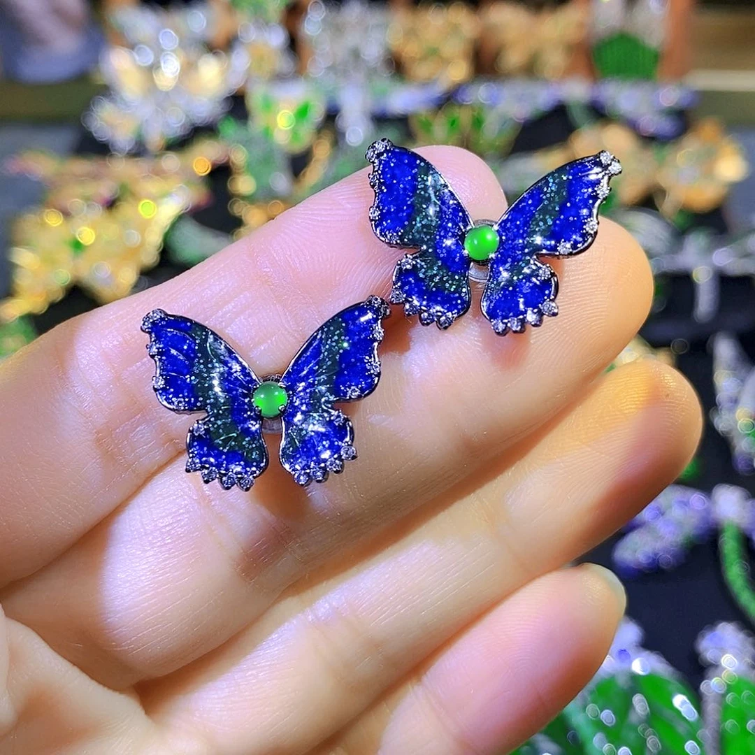 吊坠(不含链)银S925镶嵌翡翠