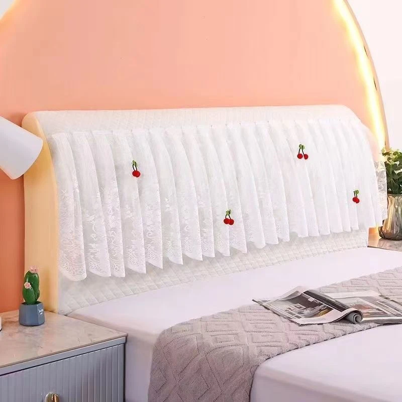 全包床头罩蕾丝花边软包皮床头保护罩夹棉加厚床头套保护罩防尘罩