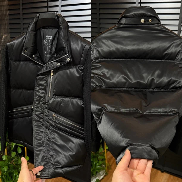 927欧货男士针织袖拼接羽绒服青春潮流时尚穿搭百搭款