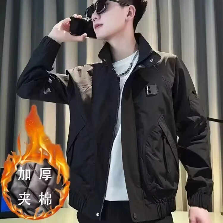 秋冬季加厚保暖外套男士潮牌痞帅夹克棉衣2025新款高级感休闲上衣
