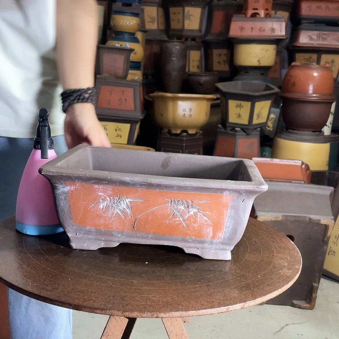 宜兴紫砂紫砂花盆31红马槽