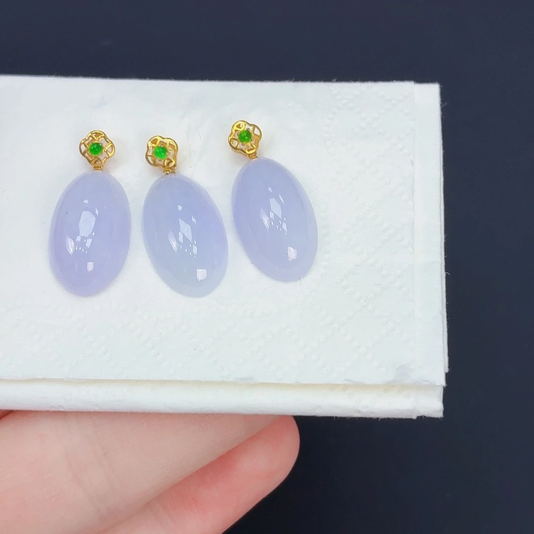 翡翠18K金镶嵌颈饰翡翠•吊坠（多样性发其一）